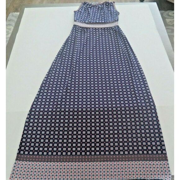 Max Studio 6903W69 Maxi Dress Size XSmall Sleeveless Navy Print NWT $98 - Picture 1 of 10